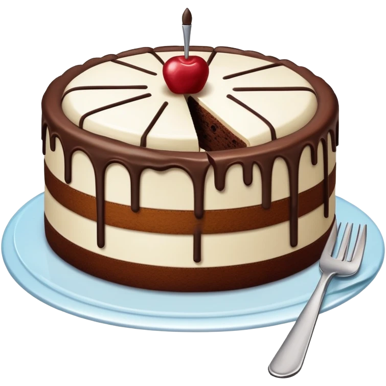 cake with fork marks and a piece missing, showing someone has eaten from it emoji