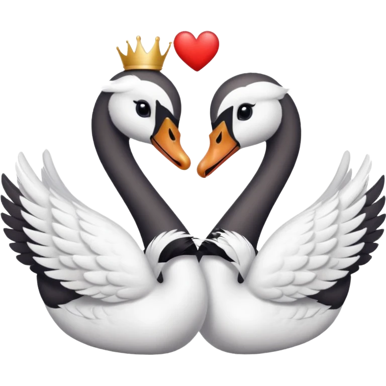 Two swan making a heart 💗 a girl swan  and a boy swan  emoji