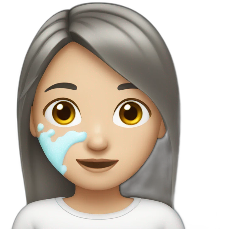 Girl using facewash emoji