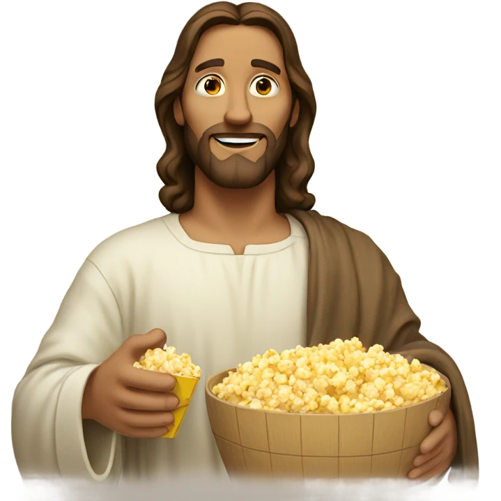 Jesus having popcorn emoji