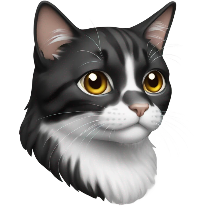 Cat black white  emoji