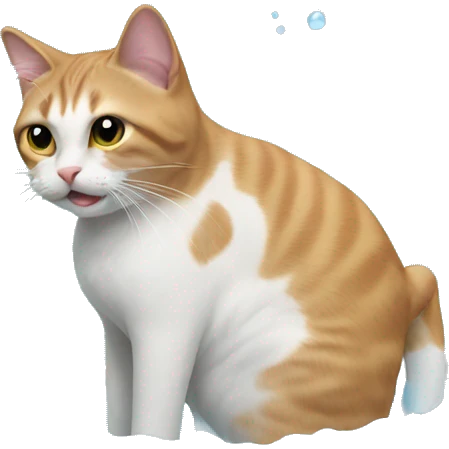 Trying to give a cat a bath emoji