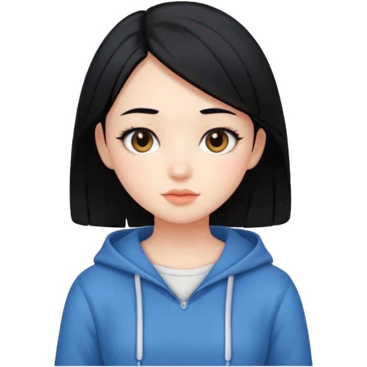 Gadis cantik, lucu, aesthetic, rambut pendek warna hitam baju aesthetic  emoji