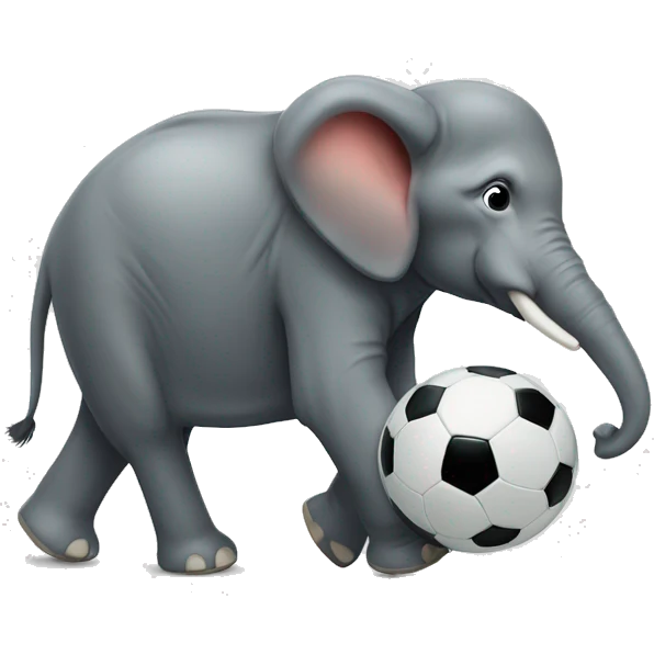 Elefant mit Fußball  emoji