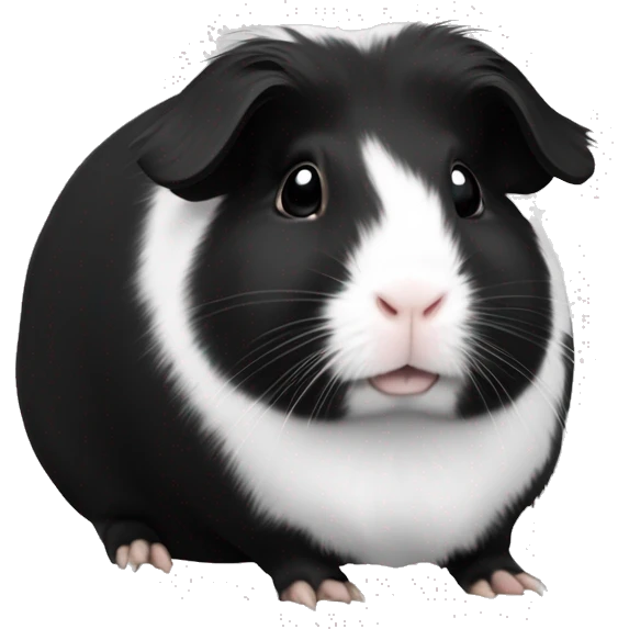 Sheba guinea pig black and white emoji