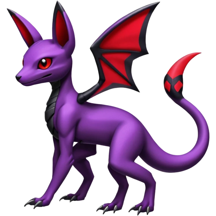 Gothic Edgy Badass Cool Genesect-Umbreon-Salandit-Fakémon-hybrid-creature (full body)  emoji