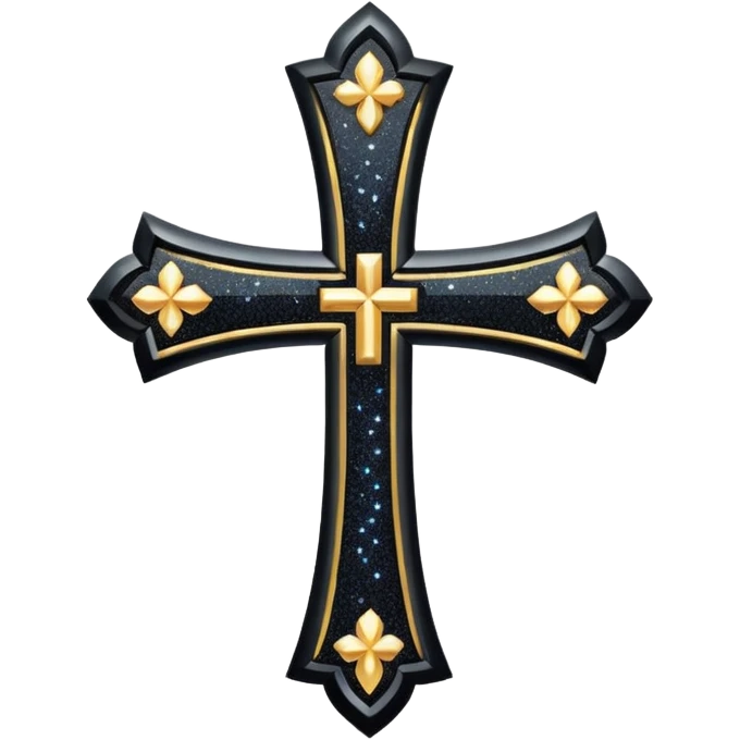Glitter black cross emoji