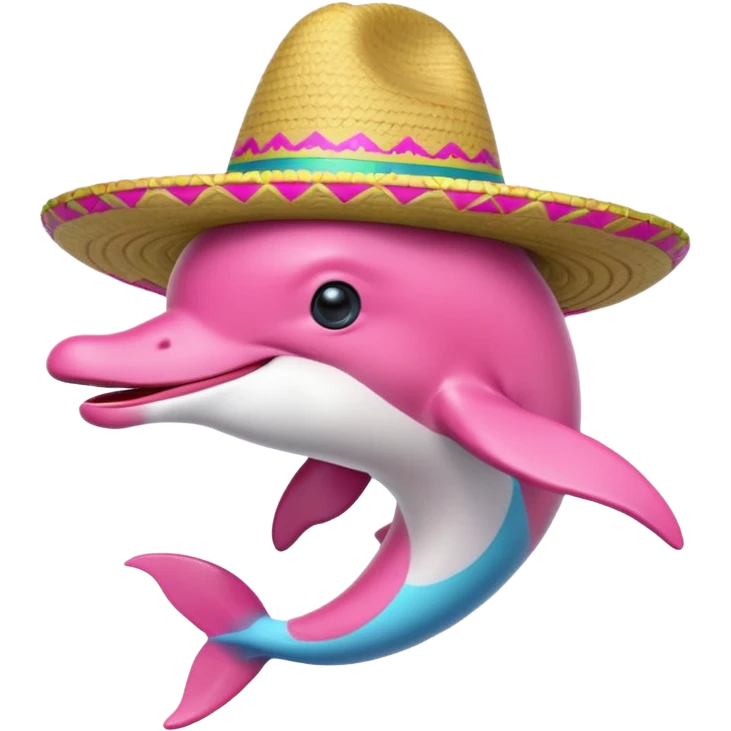 Delfin rosado con sombrero  emoji