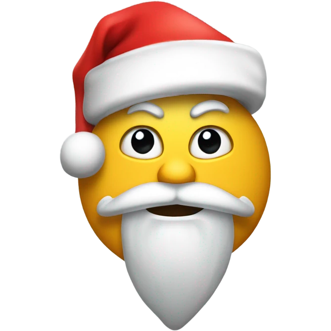 Mean mug emoji with Santa hat  emoji