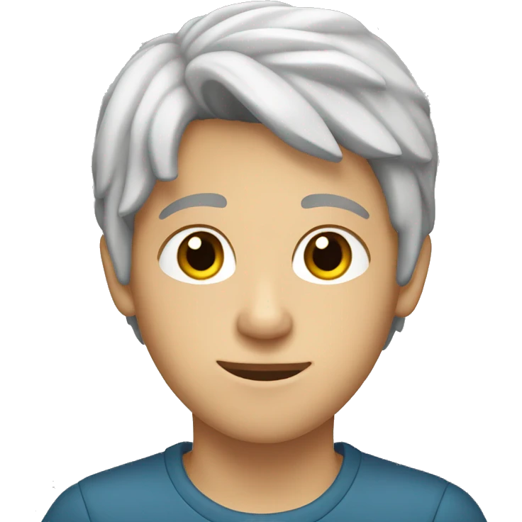 White teenager boy with brown eyes and brown hair  in car interior emoji