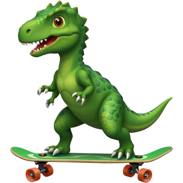 Dinosaur on a skateboard emoji