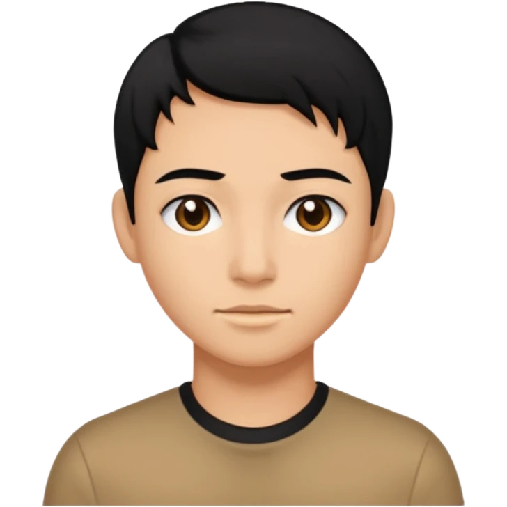 Black Middle Part Undercut emoji