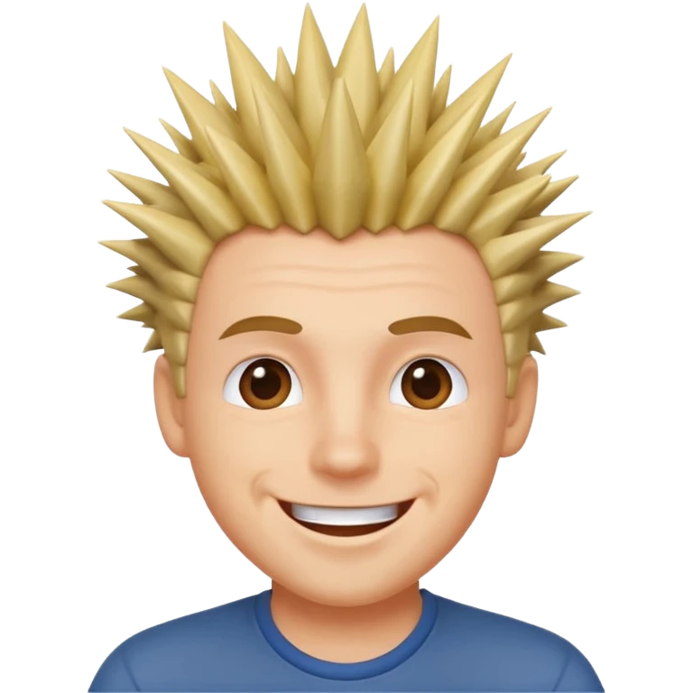 fat spiky haired happy man emoji