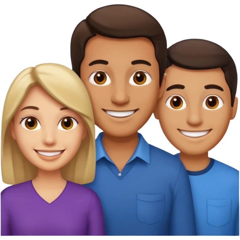 2 guys and a girl emoji