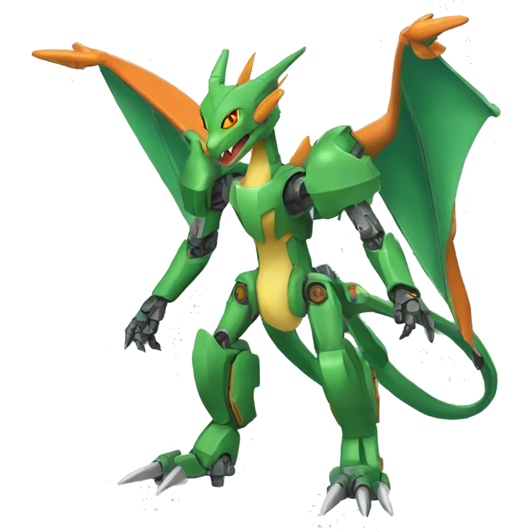 Mechanical Flygon-dragon-Charizard-raptor-Medabot-Mecha full body emoji