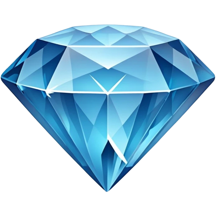 blue diamond gem broken cleanly in half with crystal fracture pattern emoji