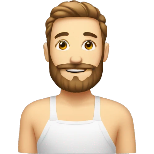a man with beard applying cream,  emoji