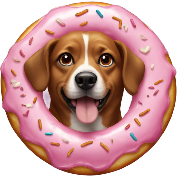 A dog in a donut emoji