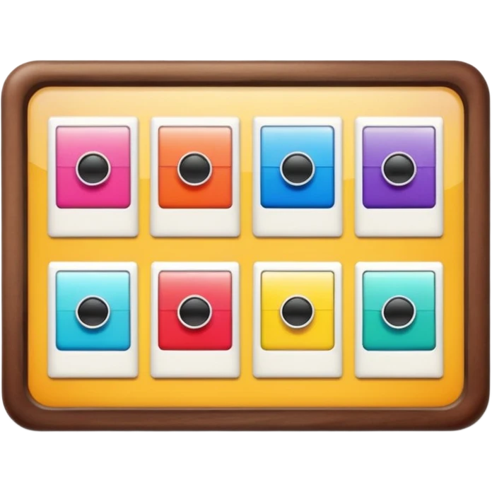 board with 8 polaroid photo emoji