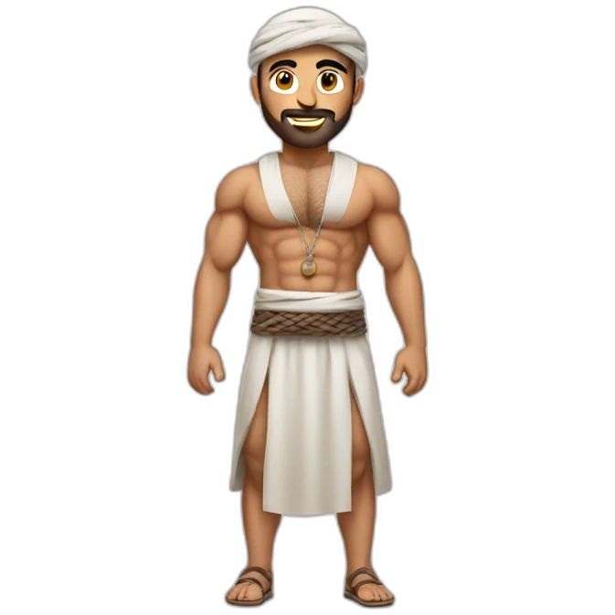 muscular arabic man wearing a string emoji