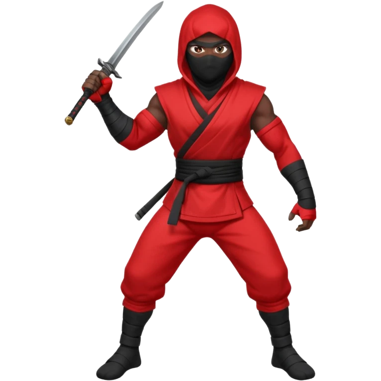 black skin ninja red clothes no weapon full body emoji