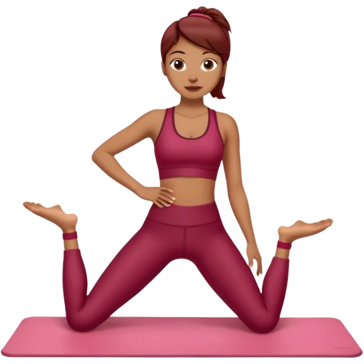 Chica de pilates con ropa color cherry emoji