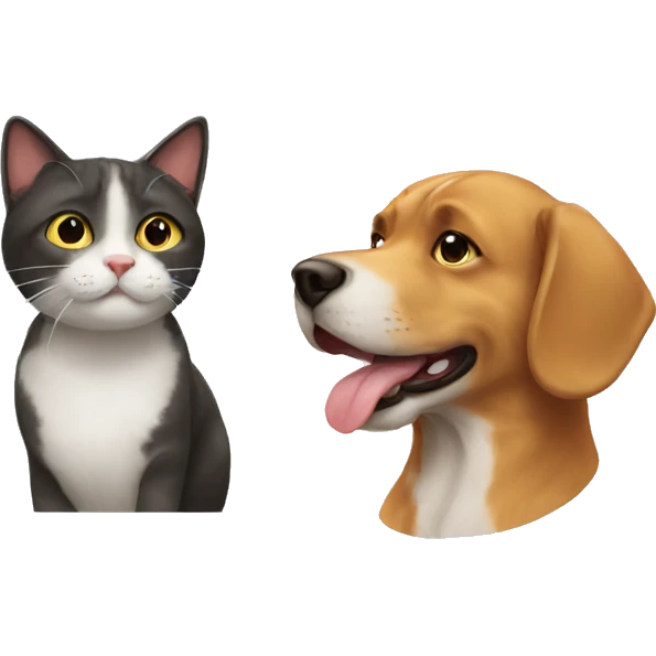 Cat with a dog emoji