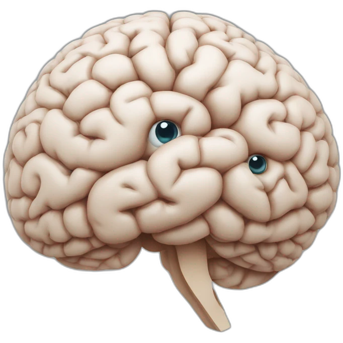 Human brain with eyes emoji