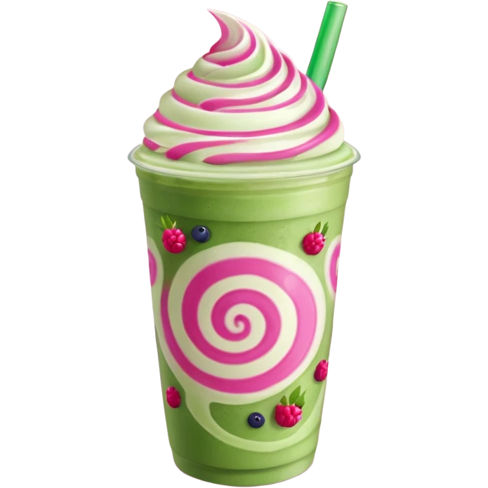 iced berry matcha latte emoji