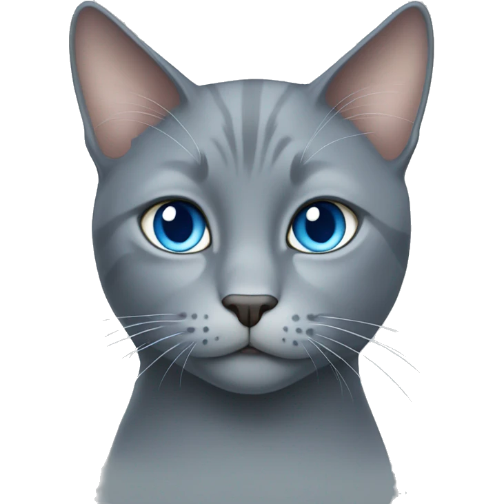 long coat blue eyed grey cat emoji