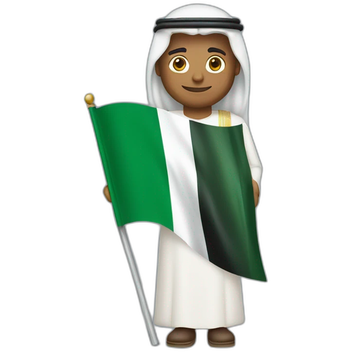 Arabic man holding Saudi Arabia flag emoji