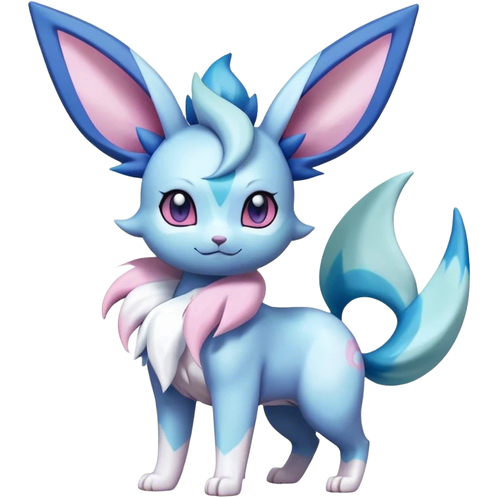 Kawaii Sylveon-Glaceon-Vaporeon-Espeon-Pokémon full body emoji