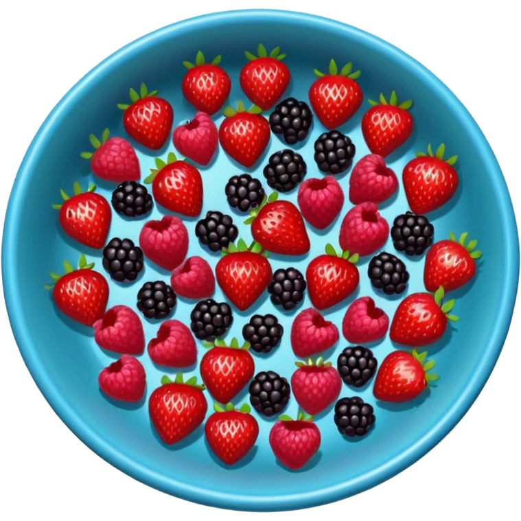 bowl solo de frutos rojos: fresas, moras, frambuesas. con vista desde arriba emoji