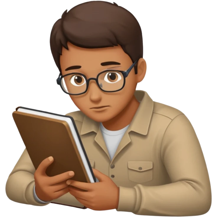 a man studying hard emoji