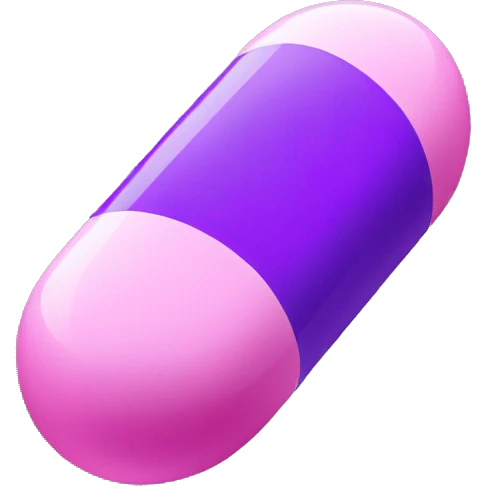 Purple and pink pill emoji