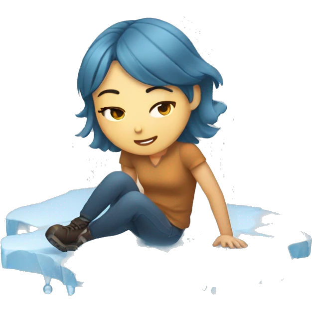 Girl slipping on ice emoji