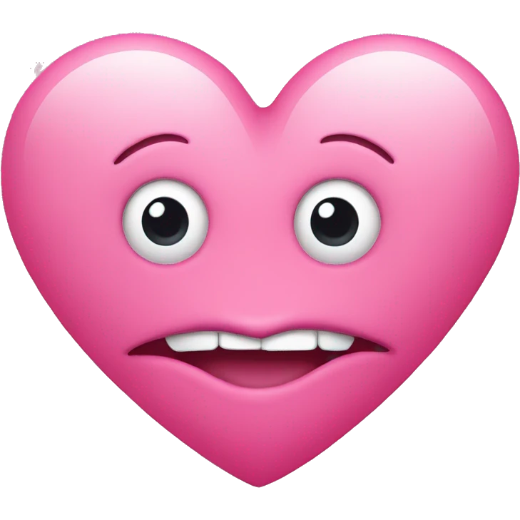 Pink heart with eyes and a mouth emoji