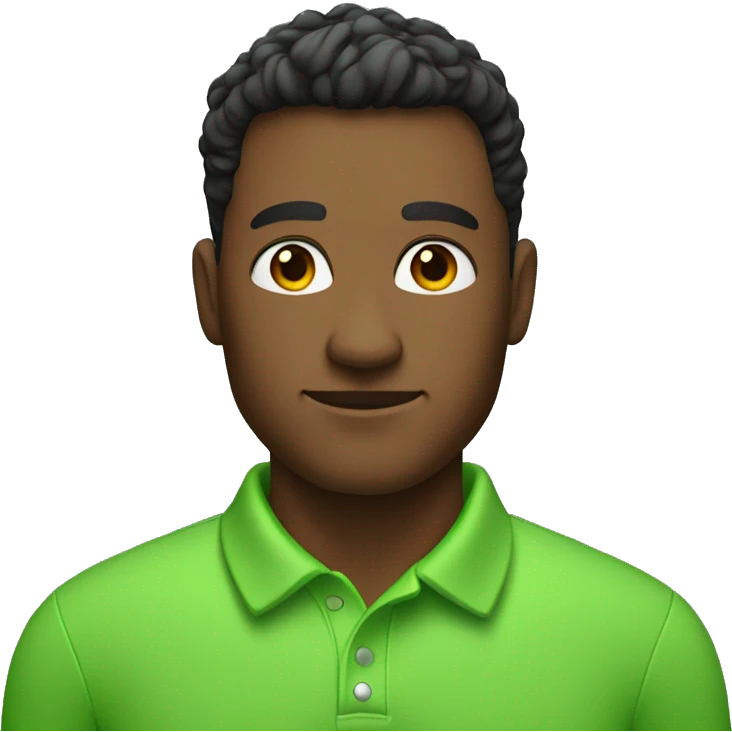 a guy with strong and broad shoulders wearing an apple green polo shirt emoji