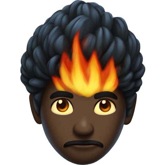 Carazon azul oscuro con fuego negro emoji