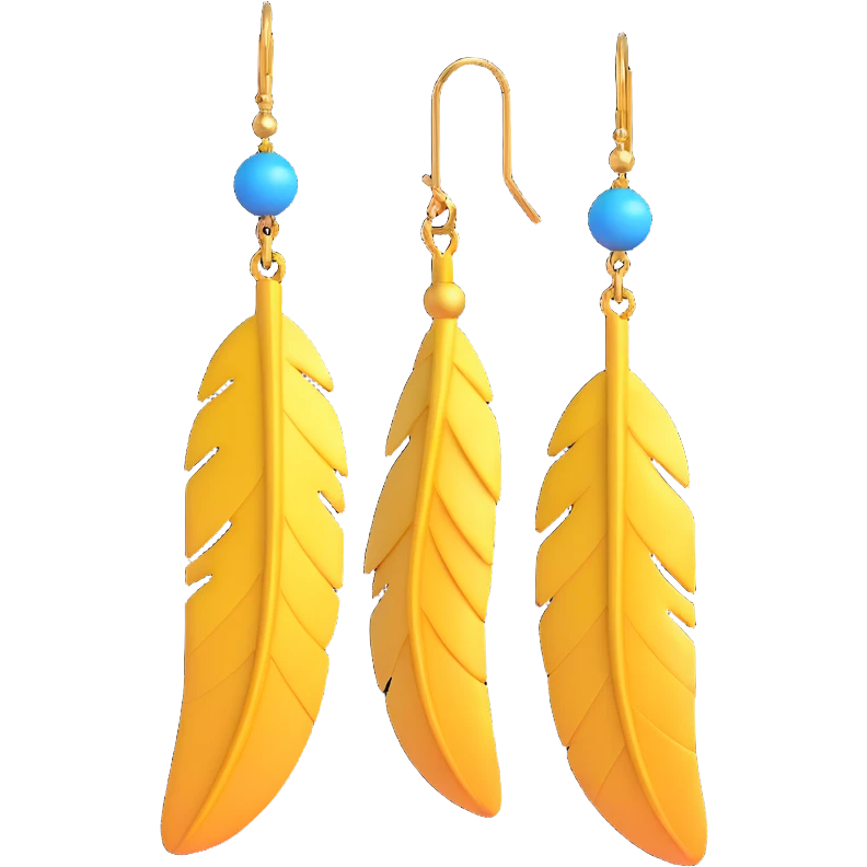 3D emoji-style feather earrings, soft and whimsical emoji