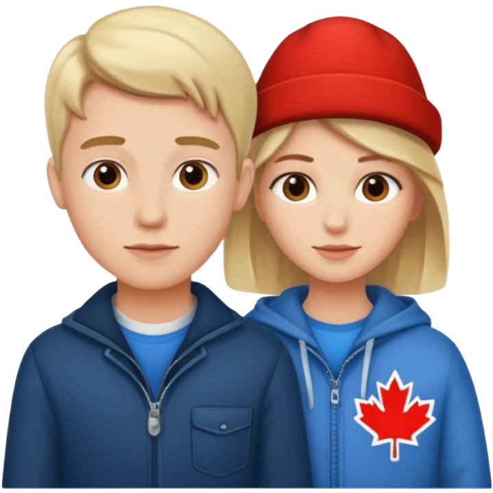 American boy Canadian girl  emoji