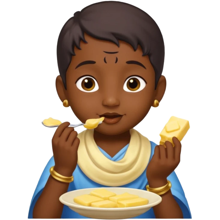 Little Krishna eating butter  emoji