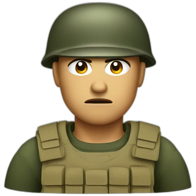 Angry soldier emoji