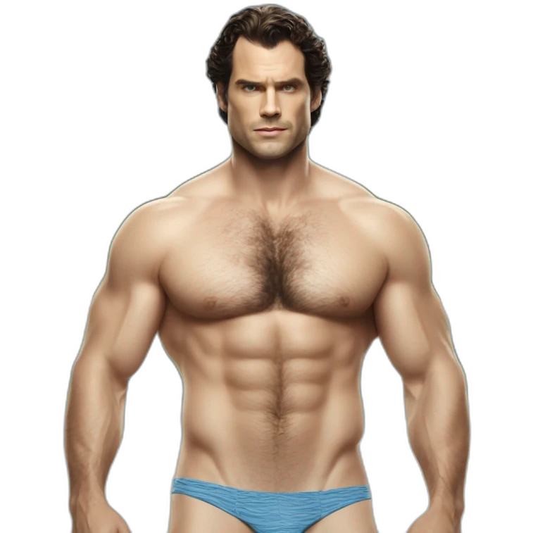 Henry Cavil hairy whole body beach campaign emoji