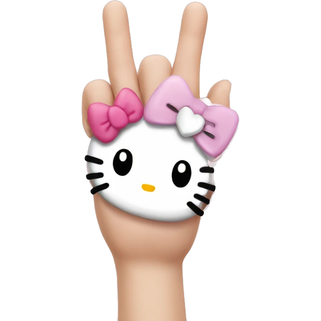 Hello kitty finger heart  emoji