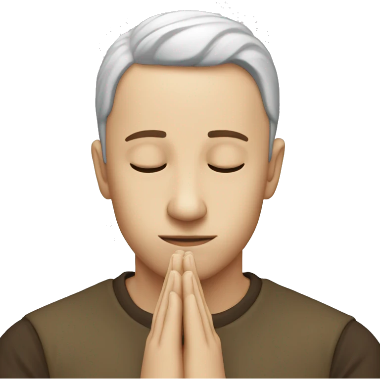 white person prays emoji