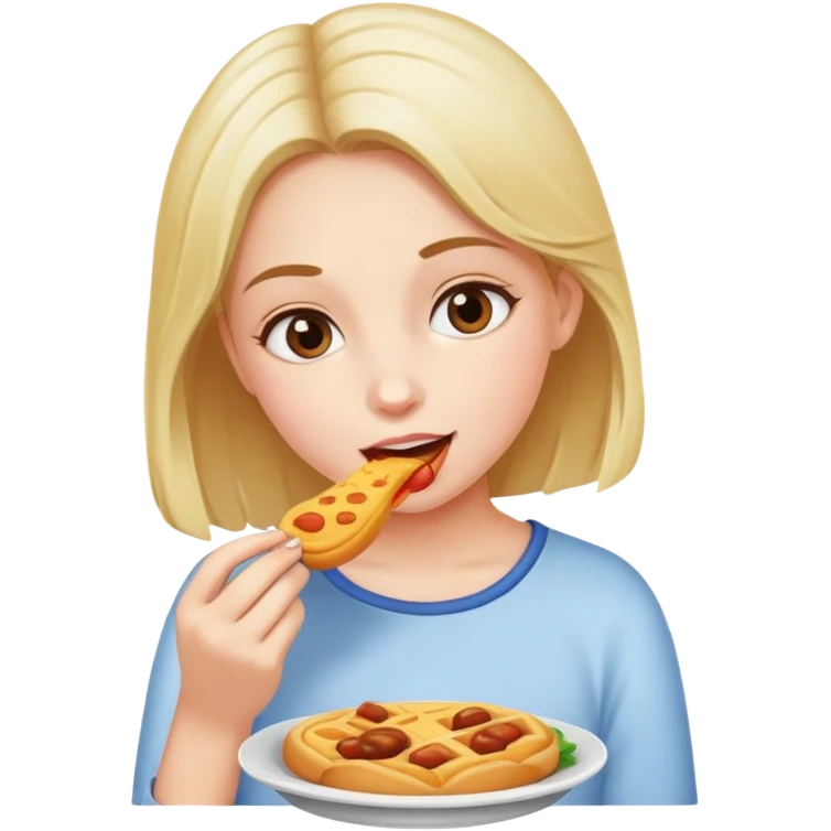 Girl eating food emoji