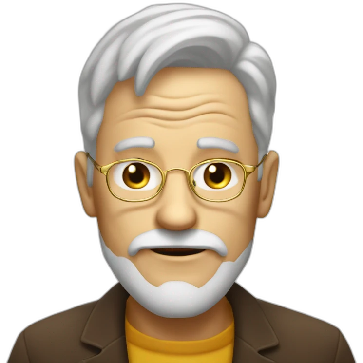 Old man gold hair dinking cofee emoji