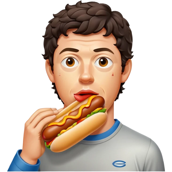 rory mcilroy choking on a hotdog emoji