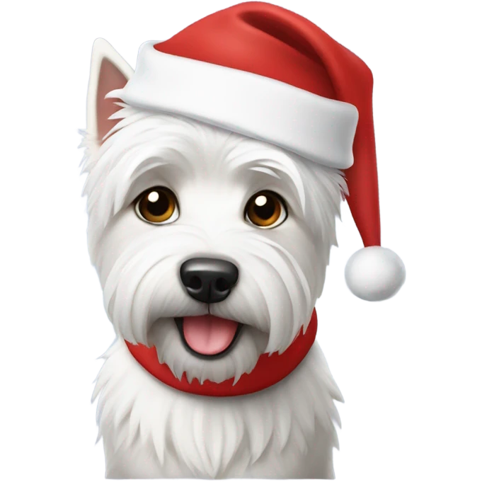 Westie with Santa hat emoji